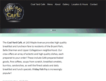 Tablet Screenshot of coalyardcafe.com